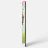 ヴィンテージ白と茶色の子猫と花 SAMSUNG GALAXYケース (裏面横)