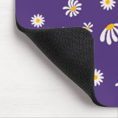 ヴィンテージ白と黄色の花のデイジーパターン マウスパッド (コーナー)