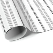 ヴィンテージ白と黒のグラフィックストライプパターン ラッピングペーパー (ロールコーナー)