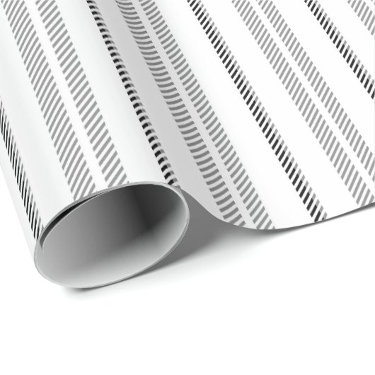 ヴィンテージ白と黒のグラフィックストライプパターン ラッピングペーパー (ロールコーナー)