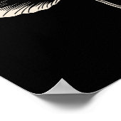 ヴィンテージ白と黒のポピーの花アート ポスター (角)