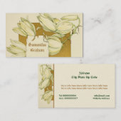 ヴィンテージ白ゆりカスタム花フローラ 名刺 (正面/裏面)