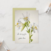 ヴィンテージ白ゆり花の同情カード カード (正面/裏面インサイチュ)