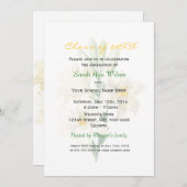 ヴィンテージ白ゆり花卒業式 招待状 (正面/裏面)