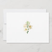 ヴィンテージ白ゆり花結婚式招待状。 招待状 (裏面)