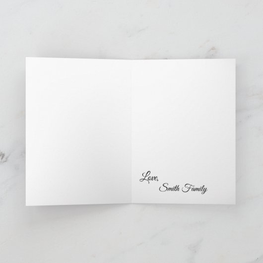 ヴィンテージ白オーキッドフラワーカパーソナライズされたード カード (内部)