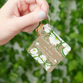 ヴィンテージ白ガーベラデイジー結婚フラワーズセット キーホルダー