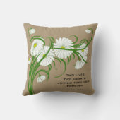 ヴィンテージ白ガーベラデイジー結婚フラワーズセット クッション (裏面)