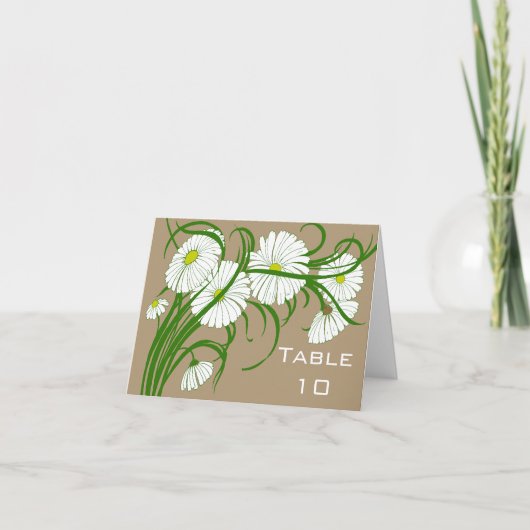 ヴィンテージ白ガーベラデイジー結婚フラワーズセット サンキューカード (正面)