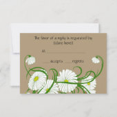 ヴィンテージ白ガーベラデイジー結婚フラワーズセット 出欠カード (正面)