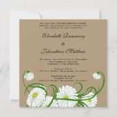 ヴィンテージ白ガーベラデイジー結婚フラワーズセット 招待状 (正面)