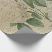 ヴィンテージ白バラと蝶 ラッピングペーパー (角)