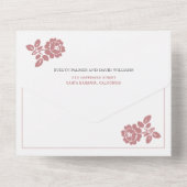 ヴィンテージ白バラリースオンダスティバラ結婚ズ オールインワン招待状 (裏面)