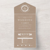 ヴィンテージ白バラリースクラフト結婚紙 オールインワン招待状 (内側)