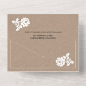 ヴィンテージ白バラリースクラフト結婚紙 オールインワン招待状 (裏面)