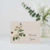 ヴィンテージ白バラ感謝してい花 ポストカード (スタンド正面)