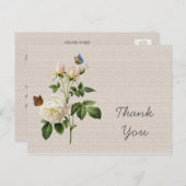 ヴィンテージ白バラ感謝してい花 ポストカード (正面/裏面)