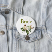 ヴィンテージ白バラ花の花嫁 缶バッジ (インサイチュ)