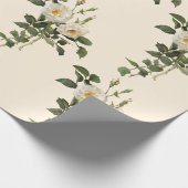 ヴィンテージ白バラ花包み紙 ラッピングペーパー (角)