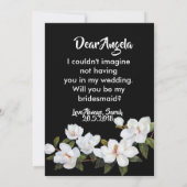 ヴィンテージ白バラ花嫁 招待状 (裏面)