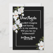 ヴィンテージ白バラ花嫁 招待状 (裏面)