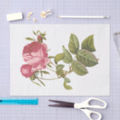 ヴィンテージ白バラ#3花フローラ 薄葉紙 (クラフト)