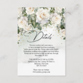 ヴィンテージ白バラeucalypus緑と金ゴールド エンクロージャーカード (正面)