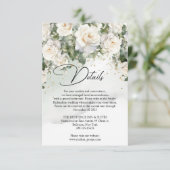 ヴィンテージ白バラeucalypus緑と金ゴールド エンクロージャーカード (スタンド正面)