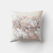 ヴィンテージ白ピンクさくらんぼ花スケッチ ミニマル クッション (裏面)