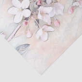 ヴィンテージ白ピンクさくらんぼ花スケッチ ミニマル 薄葉紙 (詳細)