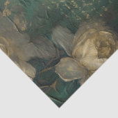 ヴィンテージ白フランスのバラ金ゴールド箔エメラルドグリーン 薄葉紙 (詳細)