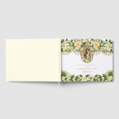 ヴィンテージ白フローラカソリッ結婚クス ゲストブック (全面)