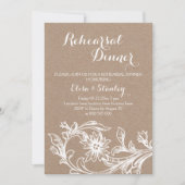 ヴィンテージ白フローラ結婚のリハーサル 招待状 (正面)