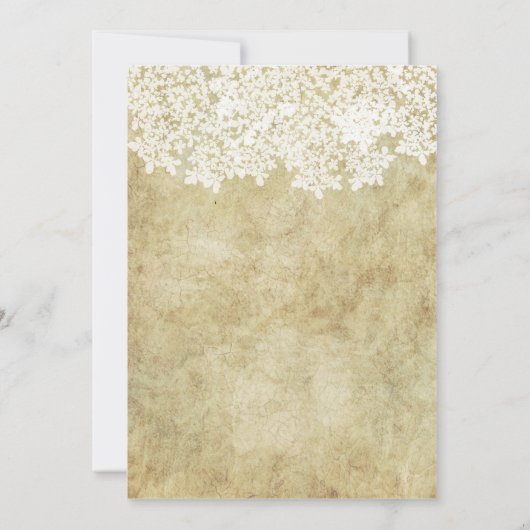 ヴィンテージ白フローラ結婚式招待状 招待状 (裏面)