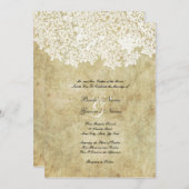 ヴィンテージ白フローラ結婚式招待状 招待状 (正面/裏面)