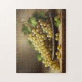 ヴィンテージ白ブドウの静物詩 ジグソーパズル (縦)