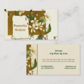 ヴィンテージ白ブルーベリーカスタム花フローラ 名刺 (正面/裏面)