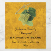 ヴィンテージ白ワイン葡萄ソーヴィニヨン・ブラン ワインラベル (シングルラベル)