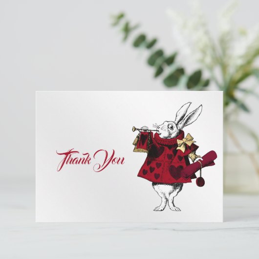 ヴィンテージ白兎ハート サンキューカード (スタンド正面)
