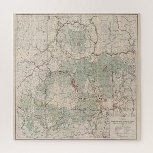 ヴィンテージ白山国家森林地図(1931年) ジグソーパズル (縦)