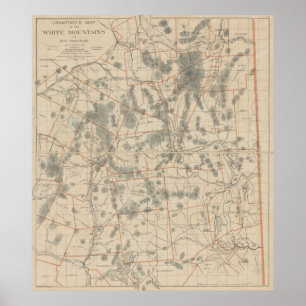 ヴィンテージ白山地図(1896年) ポスター