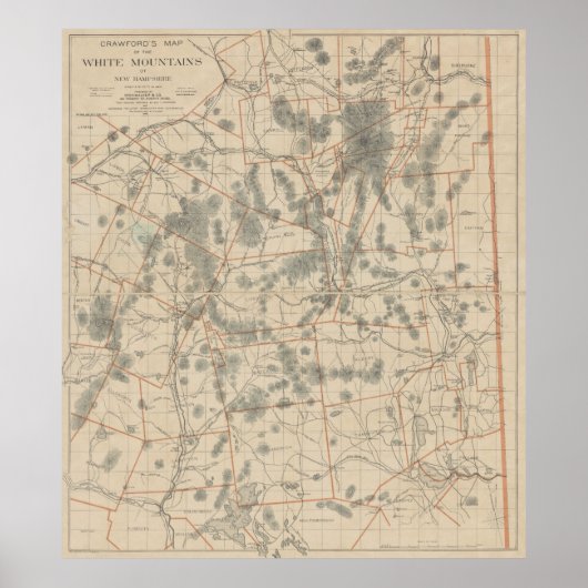 ヴィンテージ白山地図(1896) ポスター (正面)
