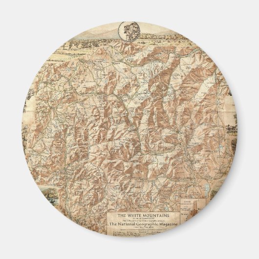 ヴィンテージ白山地図(1937年) マグネット (正面)