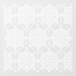 ヴィンテージ白抽象芸術線形パターン ウィンドウサイン