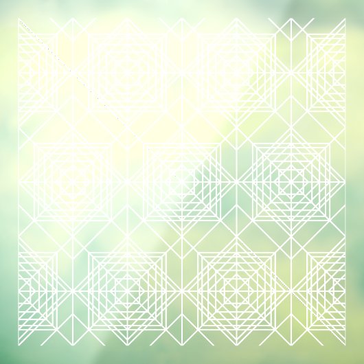 ヴィンテージ白抽象芸術線形パターン ウィンドウサイン (シート3)