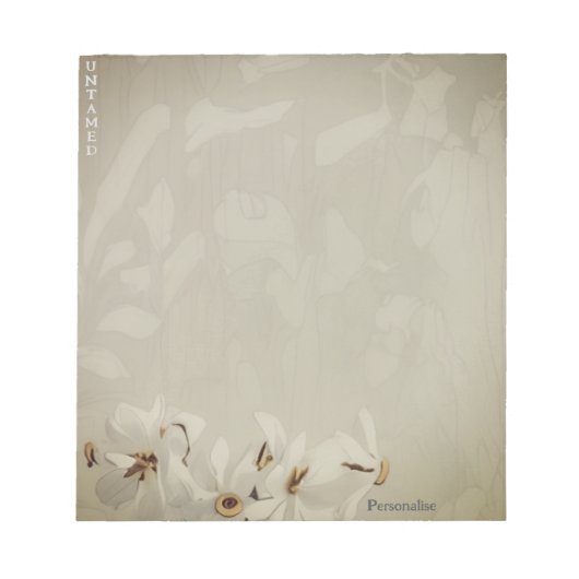 ヴィンテージ白水仙の個人筆記用紙 ノートパッド (正面)