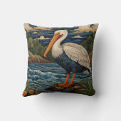 ヴィンテージ白海鳥 クッション (裏面)