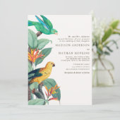 ヴィンテージ白熱帯鳥結婚式招待状 招待状 (スタンド正面)