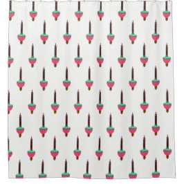 ヴィンテージ白熱［赤熱］光を放つのバブルライトパターン（白） シャワーカーテン