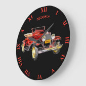 ヴィンテージ白熱［赤熱］光を放つアンティーク ラージ壁時計 (傾斜)